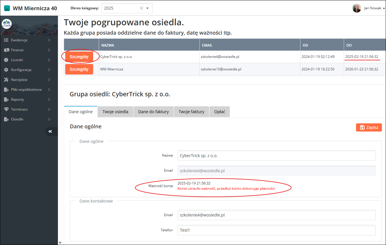 Nieopłacony abonament 