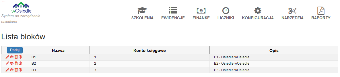 lista bloków